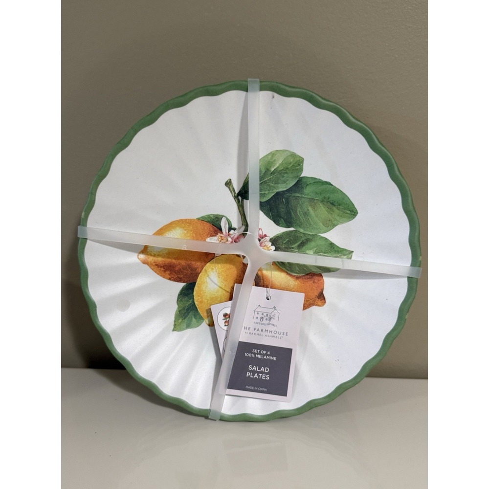 Rachel Ashwell Fruit design Salad Plates‎ Melamine Set of 4 NEW